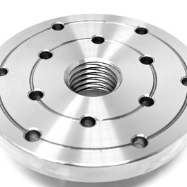 RGWOOD 4" Steel Wood Lathe Face Plate, 1" x 8tpi DoubleThreaded LH/RH (inboard/Outboard) with Set Screws for Reverse Turning.