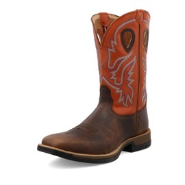 Twisted X Men's 12" Tech X Boots - Casual Men's Western Boots, Brown & Orange, 9.5 D