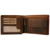 Leather Wallet for Men in Brown with RFID Coin Compartment