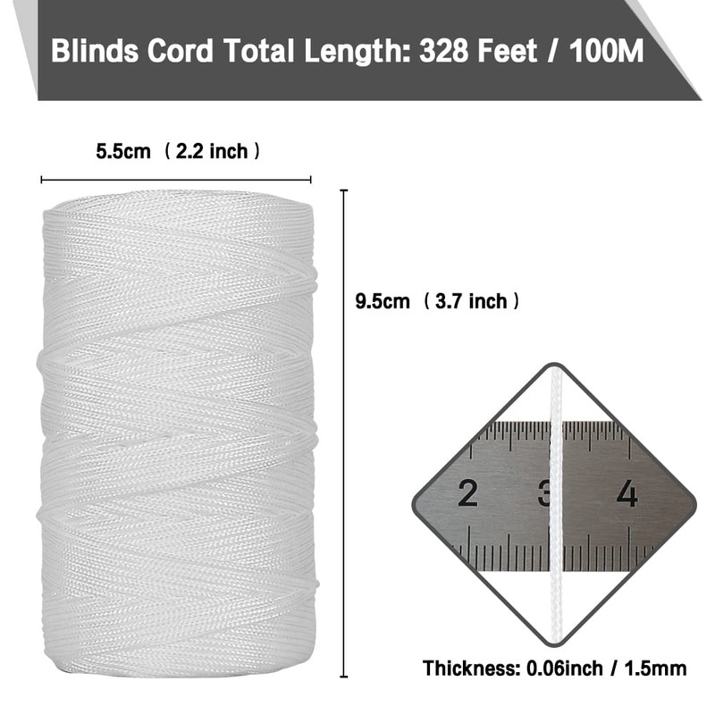 tenn well 1.5mm Roman Blind Cord, 328 Feet Braided Cord