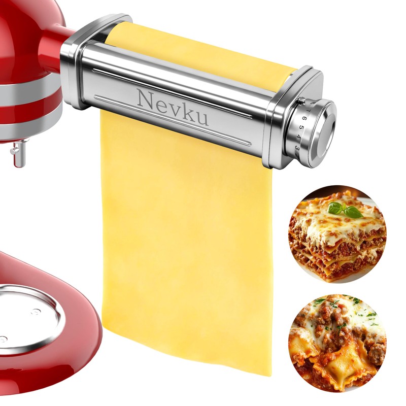 Pasta Roller Attachment for KitchenAid Stand Mixer, Stainless steel Pasta
