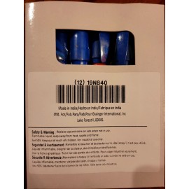 Permanent Industrial BOX of 12 Luxor 19N840, Blue Industrial Paint Markers, Medium Tip, Permanent