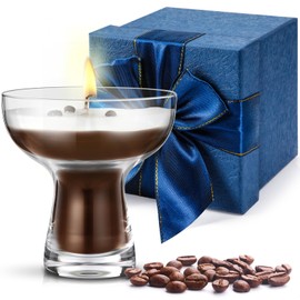 MTLEE Espresso Martini Candles with Gift Box Soy Wax Coffee Scented Candles in Glass Unique Candle Ornaments Gifts for Men Women Lovers Christmas Housewarming Gift Home Coffee Bar Decor