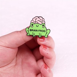 Brain Frog Brooch Cute Frog Brain Enamel Pin Cartoon Animal Lapel Badge Pin Funny Frog Brooches Pin Hat Bag Lapel Pin Jewelry Girls for Women Gifts Children