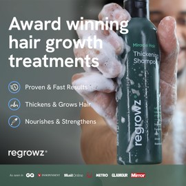 Regrowz Refresh & Balance Kit – Sulphate-Free Shampoo & Conditioner Set with Scalp Massager – Thickening Shampo, Volume Conditioner & Massage Brush, Scalp Treatment for Men & Women | Hair Care Bundle
