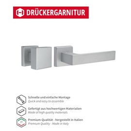 Gedotec Push 1317 Aluminium Door Handle Room Door Fitting Chrome Knob Handle PZ Profile Cylinder Door Handle Antique Vintage 1 Design Knob Set Including Mounting Material