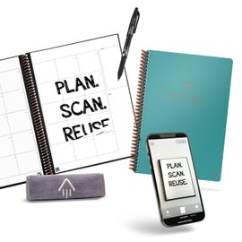 Rocketbook Smart Reusable Everyday Planner, Undated Weekly, Monthly, Annually, For Scheduling, Executive Size, 6x8.8, Teal