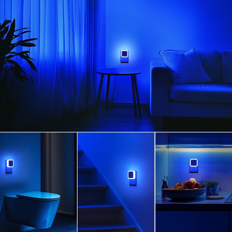 Sujeet Blue Night Light 4 Pack,Night Lights Plug into Wall