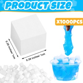 Junkin 1000 Pcs Jelly Cubes for Accessories Girls Boys DIY Crafts Birthday Party Favors, White, 0.39 x 0.39 Inch