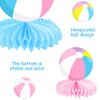 12pcs Pink Beach Ball Party Honeycomb Centerpieces for Girls Summer