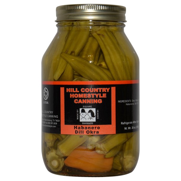 Texas Hill Country Pickled Habanero Dill Okra 32 oz