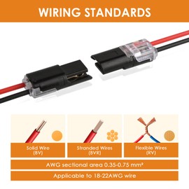 12 Stück 2 polige wasserdichte Kabelverbinder, Schnellanschluss Stecker für 18 22 AWG Kabel, praktisch für KFZ, LED Lichter und Elektrogeräte, einfache Installation ohne Löten, zuverlässige Verbindung