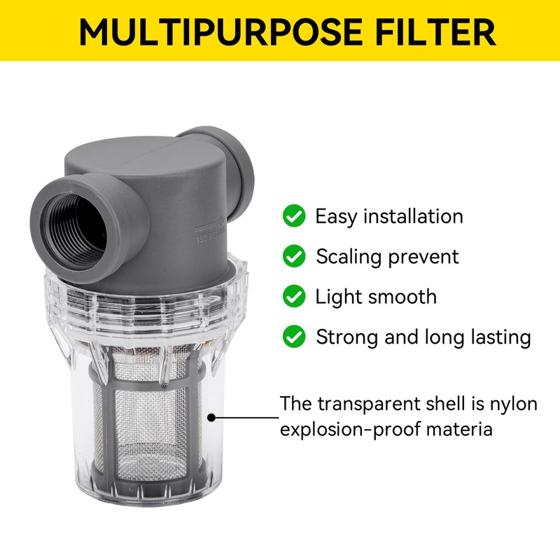 3/4'' Female NPT in-Line Strainer - Garden Hose Filter for