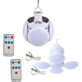 Lightahead Solar & USB Charging Lantern Hanging Foldable Lamp with Bright LED Lights and Remote Control (Set of 2)