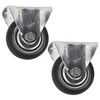 3 (75mm) Rubber Fixed Castor Wheels Trolley Furniture Caster (2