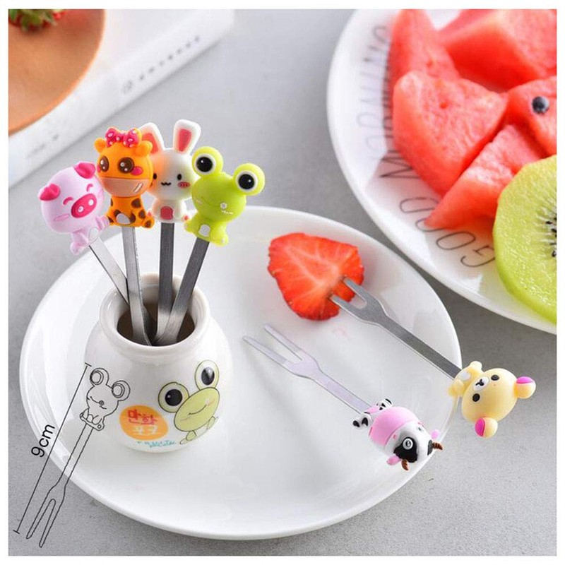 Fruit Fork, Cute Set of 6 Fruit Forks with Holder