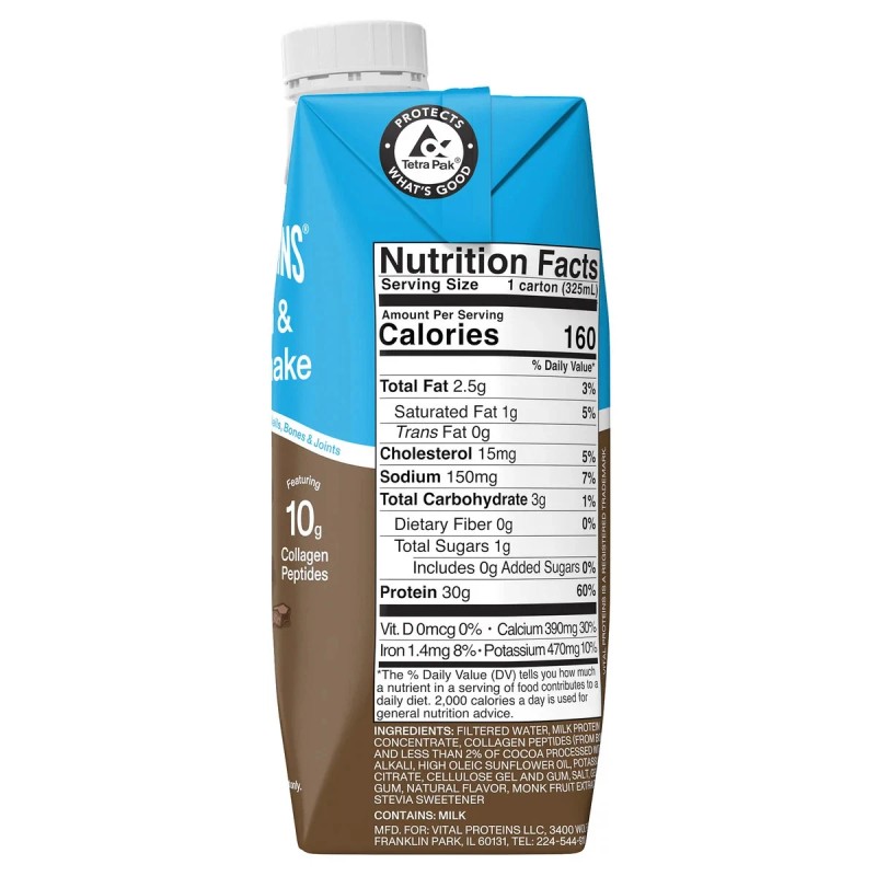 VITAL PROTEINS PROTEIN SHAKE COLLAGEN PEPTIDES FOR WOMEN CHOCOLATE DRINKS