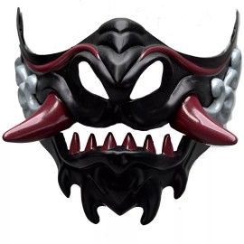 Ghost Japanese Samurai Warrior Devil Ghost Mask Cosplay Masquerade Mask Jaw Teeth Skul