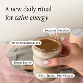 Morning Made Original Chai Latte Powder Mix | Organic Black Tea & Spice Blend, Low-Caffeine Coffee Alternative | Sweetened, Vegan, Dairy-Free, Gluten-Free | 10.6oz (60 Serves).