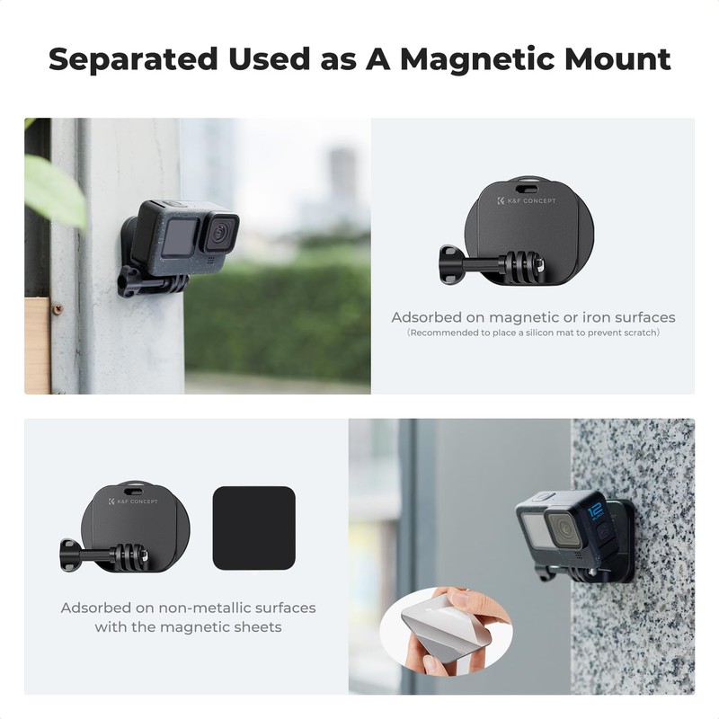 K&F Concept Magnetic Snap Mount for GoPro Hero 13/12/11/10 /9/8/Max,