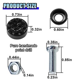 Bling Car License Plate Frame Screw Caps, License Plate Bolt Cap, Rhinestone Car LicensePlate Fasteners, Automotive Exterior Decoration Accessories for Cars Truck SUV (Black)