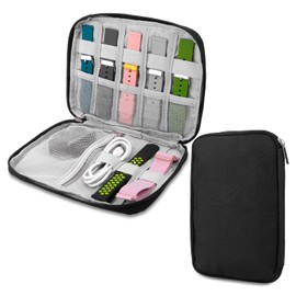 cobee Watch Strap Storage Box, Watch Strap Organiser Bag Waterproof Watch Strap Holder Smartwatch Band Organiser Watch Straps Carry Bag Compatible with All Watch Straps (Black)