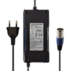 24V 5A Charger Power Supply for Jazzy 1107,1121, 1121 HD, 614, 614 HD Smart Automatic with 3-Pin XLR Plug