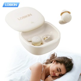 LOBKIN  Sleeping Earphone Active Noise Cancellation In-ear Gaming Headphones Sliding Closure Voice Control 4 Hoursmodel number: S8, color: Cream Color