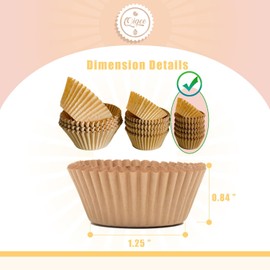 qiqee 600-Count Mini Natural Cupcake Liners Cupcake Cups Muffin Liner Food Grade Cupcake Papers Baking Cups Cupcake Wrappers(Small Size)