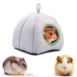 Qanye Hamster House Bed, Guinea Pig House, Bed for Small Animals, Small Animal Bed Hamster, Hamster Nest, Hamster House, with Hanging Eyelet, for Hamsters, Chinchillas, Guinea Pigs, Small Animals