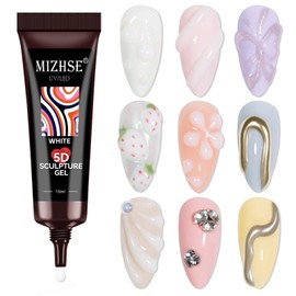 MIZHSE 3D Nail Gel Sculpting Gel, Milky White 15 g Carving Gel Sculpture Gel for Nails, Molding Gel for Drawing Gel Liner 3D Gel Nail Art 5D Embossed Gel Nail Design Decoration Manicure Home DIY