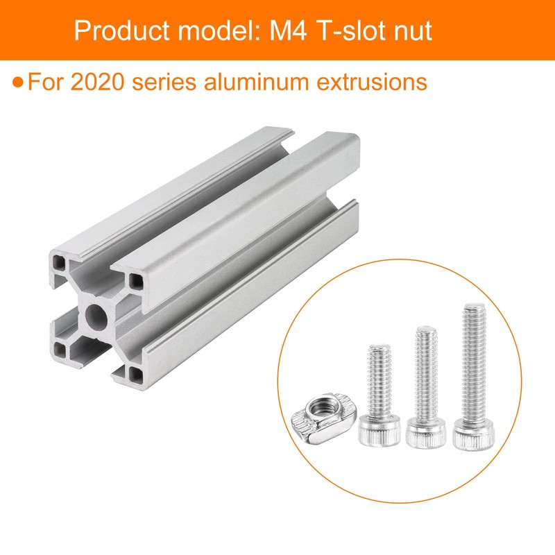 uxcell M4 120Pcs T Nuts Sliding T Slot Nut T-Nuts