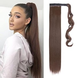TESS Ponytail Extension 32 Inch,Hair Extensions Clip in Long Straight Synthetic Wrap Pony Tails Hair Pieces for Women(#M4)
