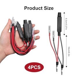 teasteam 4 Pieces DC 12 V/10 W Universal Motorcycle LED Mini Indicator Decoder Resistor Cable, Adapter SMD Indicator Warning Light Error Flashing Control for Motorcycle, Scooter
