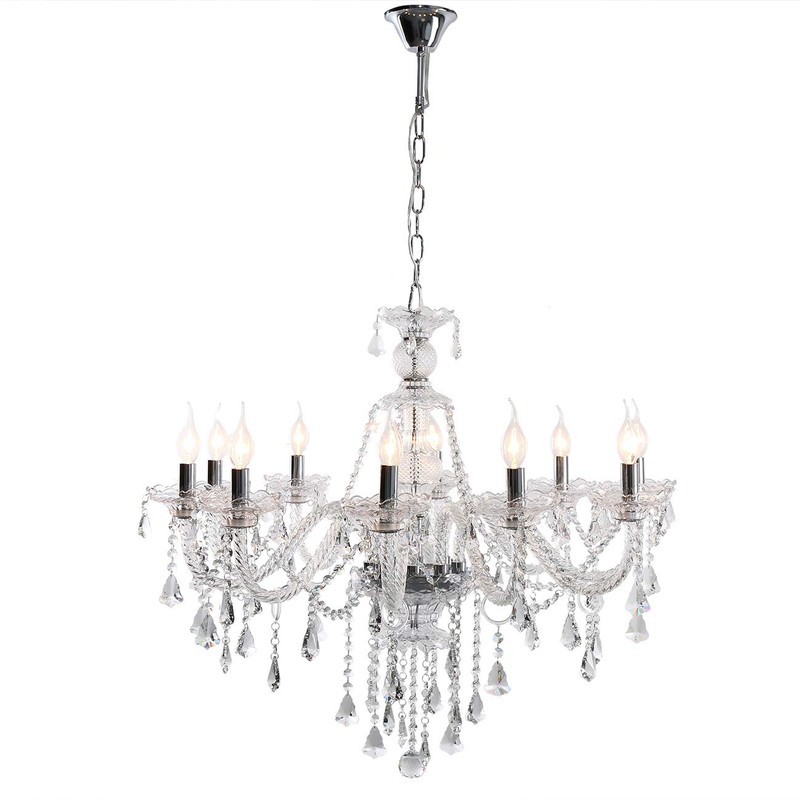 Ridgeyard Modern Luxurious K9 Crystal Chandelier Candle Cognac Pendant Lamp