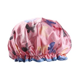 Lotsdonxia Reusable Double Thickened Shower Cap Waterproof Comfort and Trendiness for Bathing, Showering, and Hair Protection (Butterfly)