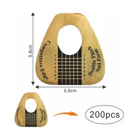 VNC 200Pcs Long Nail Forms for Acrylic Nails, Thick Nail Art Tips Extension Forms, Durable Acrylic Nail Paper Forms for Golden Color Nail Former Stickers with Numbers Marked