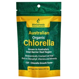Organic Chlorella Mini Tablets, Australian | Advanced BioDynamic Cracked Cell Wall | Chlorophyll-Rich, Vitamins, Minerals, Chlorella Growth Factor | Supports Good Health | Vegan Mini Tablets (200 mg)