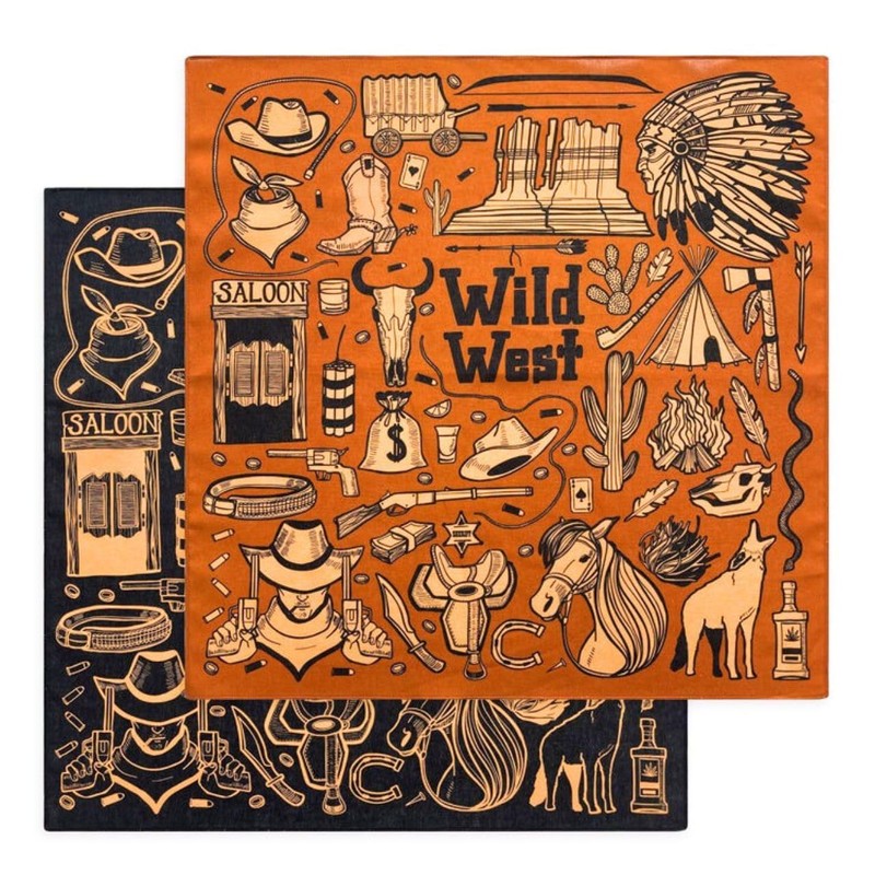 SEVEN EBISU Western Country Cowboy Vintage Bandana, 21.7 inches (55