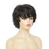 Siudus Black Short Curly Wigs for Women with Bangs Ladys