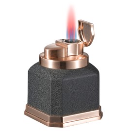 Visol Redferno Torch Quad Flame Refillable Gas Butane Lighter - Antique Metal Finish, Windproof Adjustable Flame Table Lighter (Shipped Without Butane)