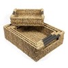 Woodluv Seagrass Storage Basket With Wood Handles Storage Hamper Medium