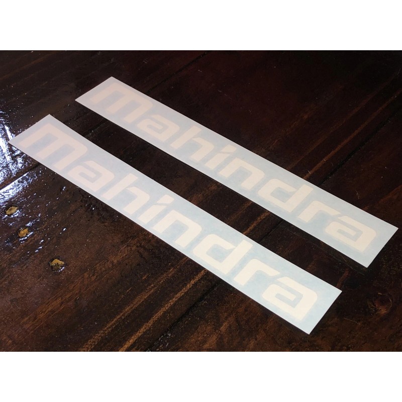 Mahindra 4x4 Tractor 8inch White Sticker Vinyl Decal 2 Pack