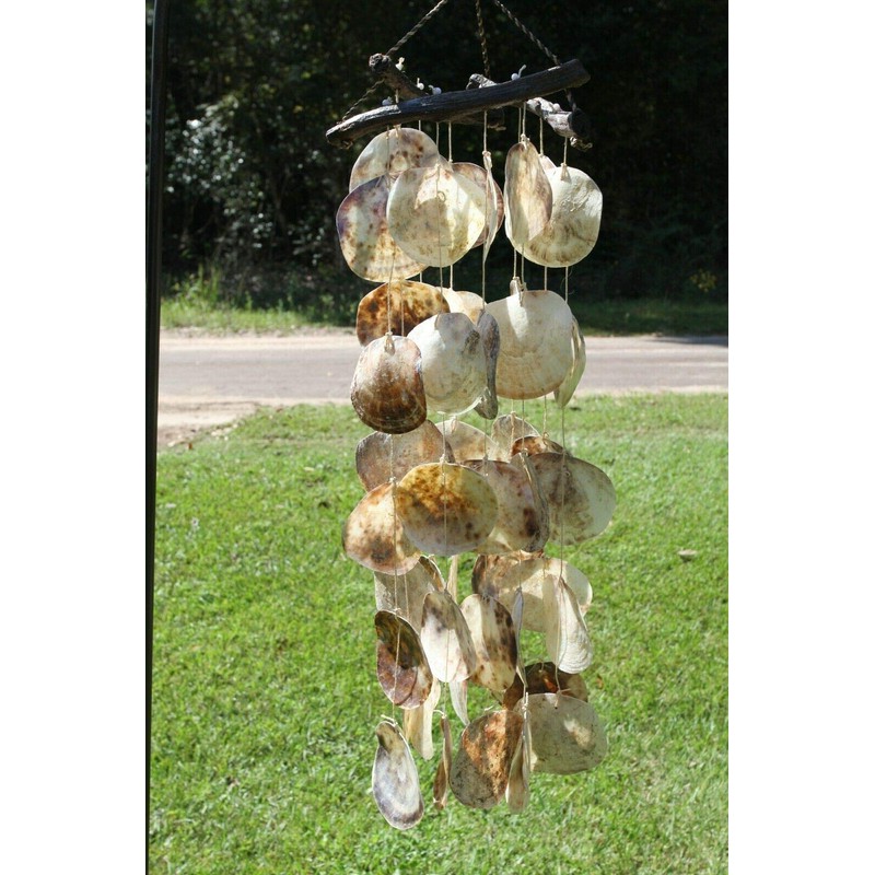 Salty Pelican Pack of 2 Large Saddle Oyster Seashells Windchime