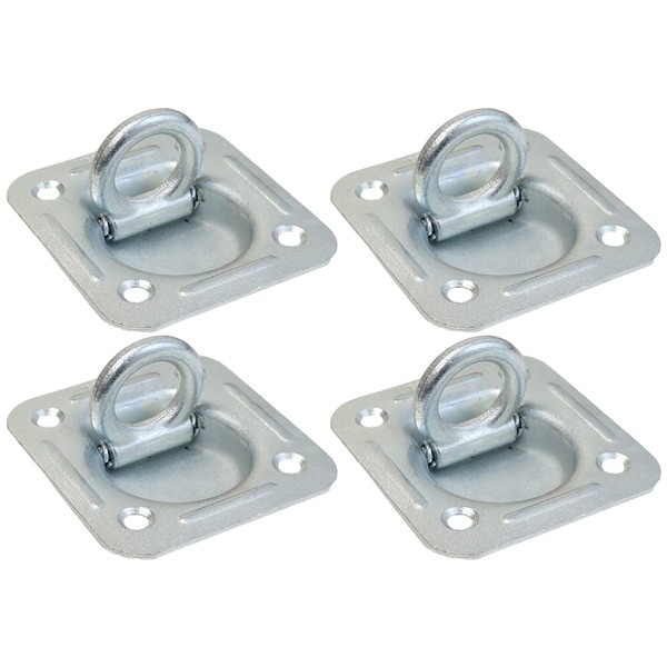 BoxerTool 4 Pack Recessed D-Ring Tie Down Anchors - 5,000