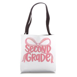 Preppy Second Grade Coquette Bow Back To School Teacher Girl Tote Bag