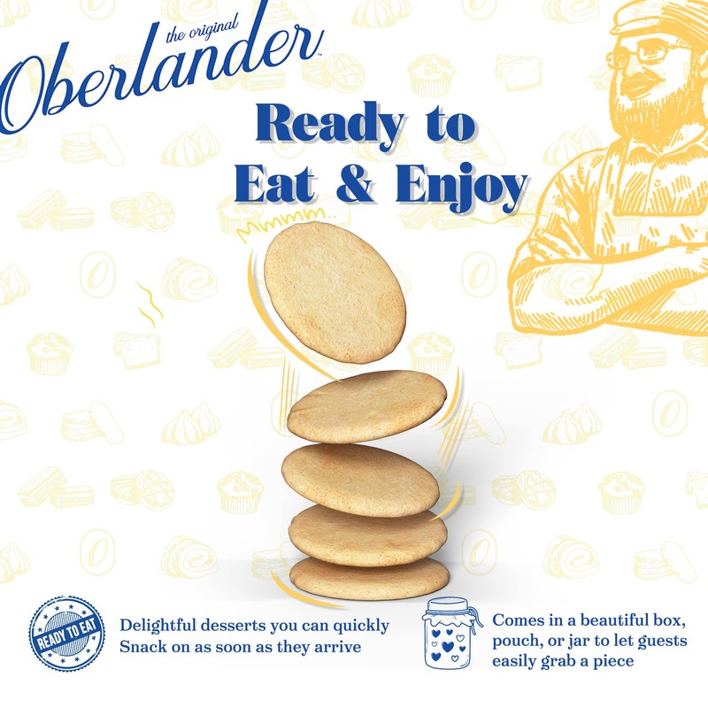 Oberlander Gluten Free, Certified Kosher For Passover, Snackable, "SUGAR FREE"