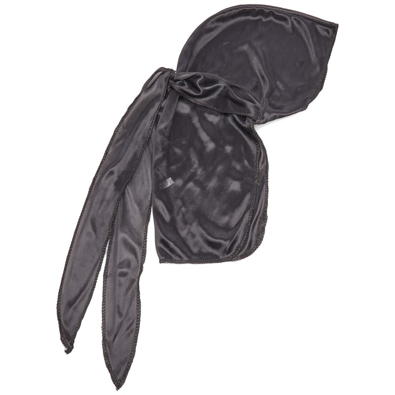 Dream Men's Silky Satin Deluxe Black Du-Rag (Pack of 2)