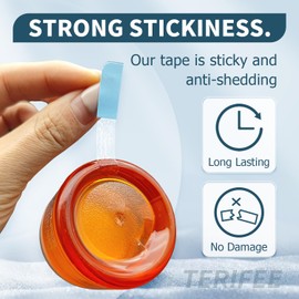TERIFEE 60PCS Hair Extension Tape,Blue Double Sided Tape in Human Hair Extension Tape Replacement 1.57 x 0.31 Inch Tape Tabs for Hair Extensions