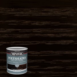 Minwax PolyShades Wood Stain + Polyurethane Finish – Quart, Classic Black, Gloss